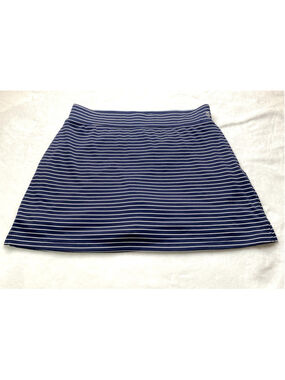 IZOD WOMEN GOLF NAVY BLUE & WHITE STRIPE PULL ON SKORT SIZE M
